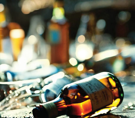 image of empty beer bottles for white chip play